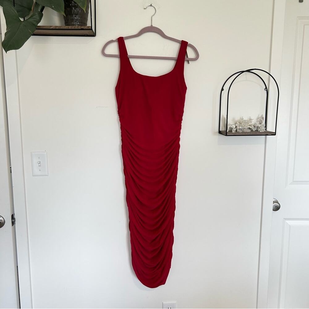 NWT Shapellx Pink Ruched‎ Bodycon Sleeveless Midi Dress Size XL